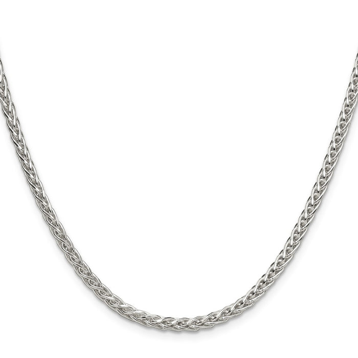 Buy Stylish 3.5mm Diamond-Cut Square Spiga Chain Necklace in Sterling Silver-2