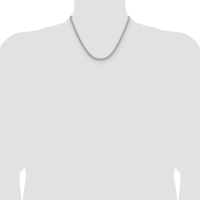 Buy Stylish 3.5mm Diamond-Cut Square Spiga Chain in Sterling Silver - Value!-4