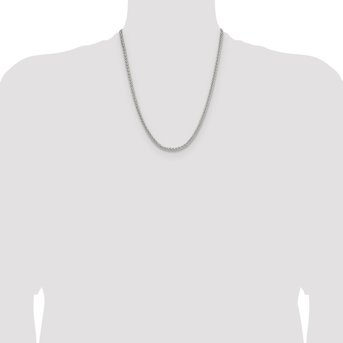 Buy Stylish 3.5mm Diamond-Cut Square Spiga Chain in Sterling Silver-4