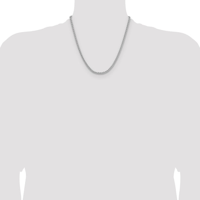 Buy Stylish 3.5mm Rhodium-Plated Diamond-Cut Square Spiga Chain - Luxury Look-4