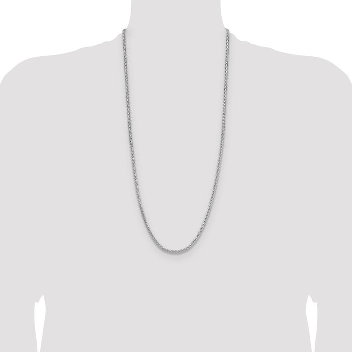 Exclusive Rhodium-Plated Sterling Silver 3.5mm Diamond-Cut Chain - Affordable Luxury-4