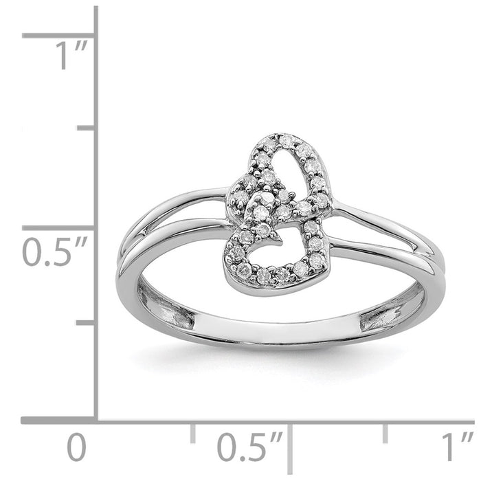 Exclusive Rhodium-Plated Sterling Silver Diamond Heart Ring | Stylish Value-4