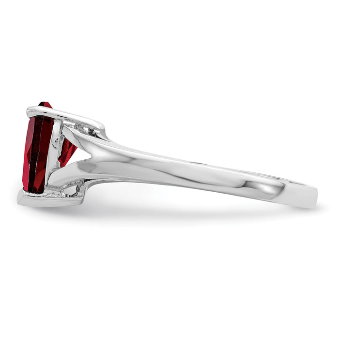 Shop Stylish Rhodium-Plated Sterling Silver Garnet Ring - Affordable Luxury-3