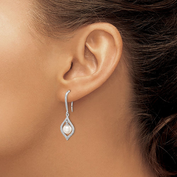 Buy Exclusive Sterling Silver Earrings with Diamonds & Pearls | Luxury Style-3