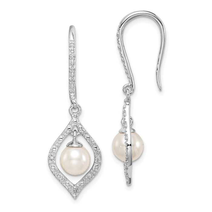 Buy Exclusive Sterling Silver Earrings with Diamonds & Pearls | Luxury Style-1
