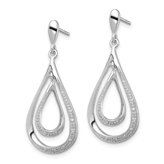 High-Quality Rhodium-Plated Sterling Silver Diamond Drop Earrings | Stylish Value