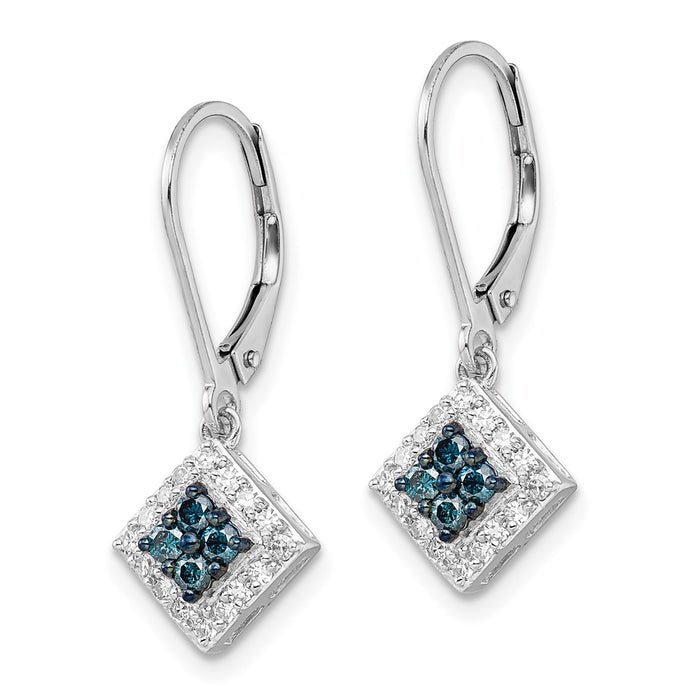 Buy Stylish White Night Sterling Silver Dangle Earrings with Diamonds-2