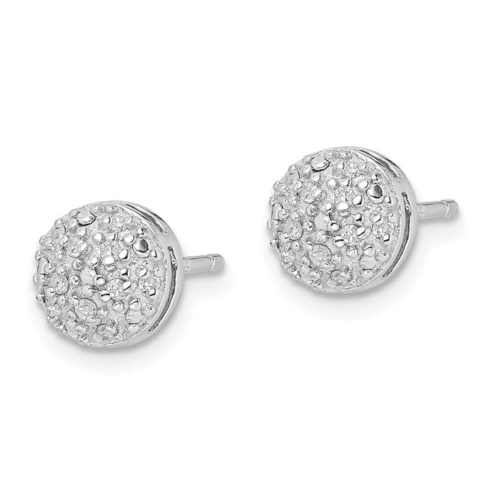 Buy Exclusive Rhodium-Plated Sterling Silver Diamond Stud Earrings | Stylish Value-2