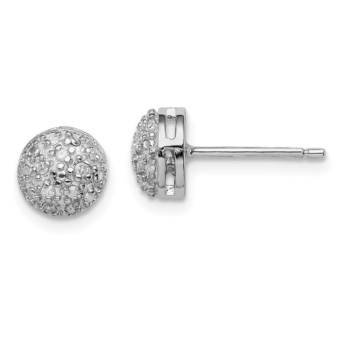 Buy Exclusive Rhodium-Plated Sterling Silver Diamond Stud Earrings | Stylish Value-1