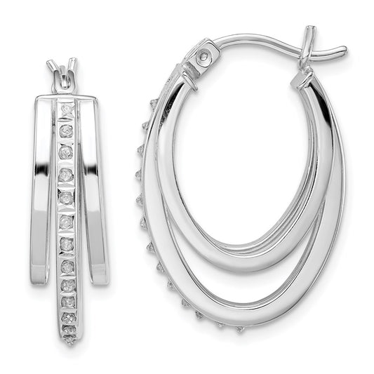 Exclusive Diamond Fascination Multi-Hoop Earrings - Stylish Sterling Silver, Affordable Luxury