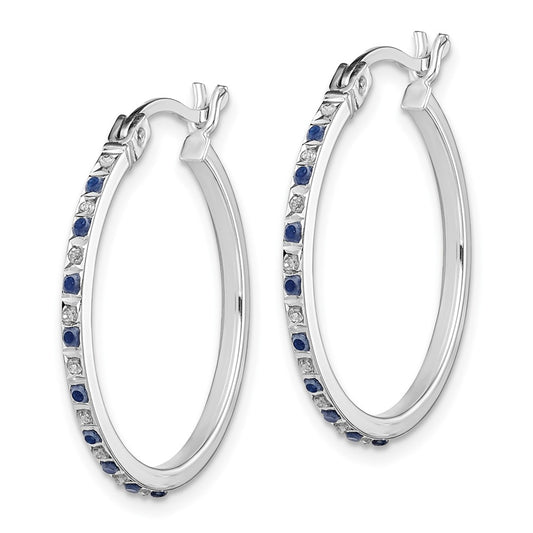 Exclusive Diamond Hoop Earrings: Stylish 18K Gold Plated with Sapphires