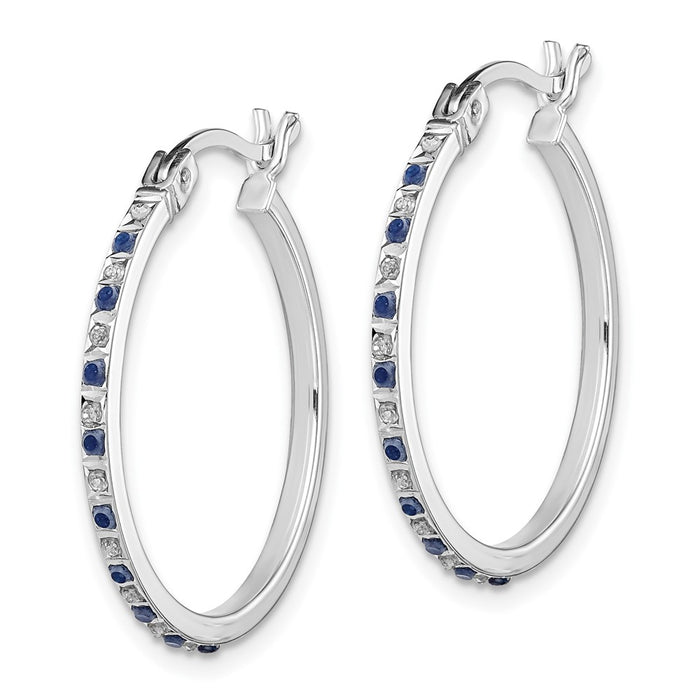 Exclusive Diamond Hoop Earrings: Stylish 18K Gold Plated with Sapphires-2
