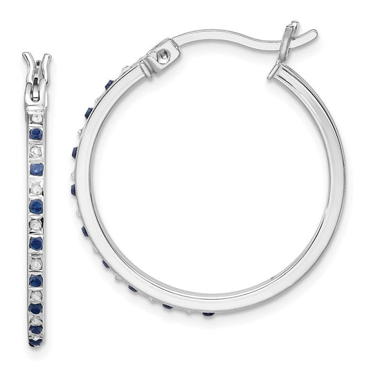 Exclusive Diamond Hoop Earrings: Stylish 18K Gold Plated with Sapphires