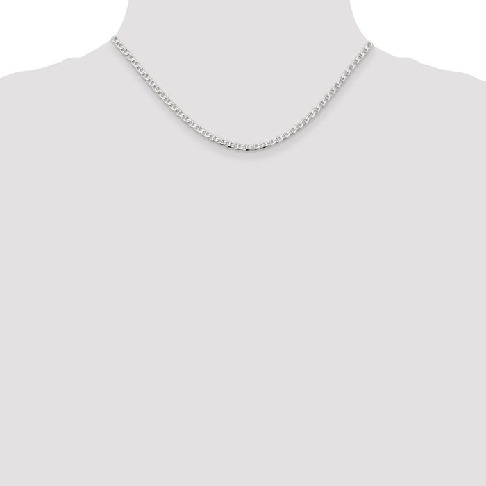 Buy Stylish 3.15mm Diamond-Cut Sterling Silver Anchor Curb Chain - Affordable!-4