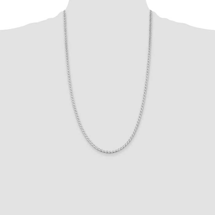 Buy Stylish 3.15mm Sterling Silver Double Curb Flat Anchor Chain, Affordable Price-4