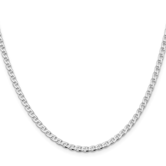 Buy Luxury Rhodium-Plated Sterling Silver 3.15mm Double Curb Chain-2