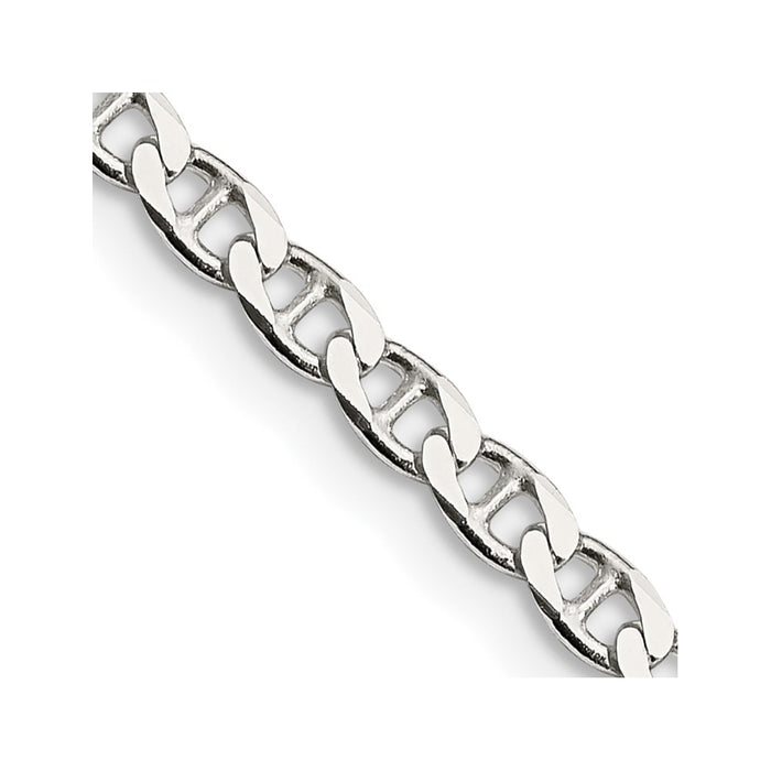 Buy Stylish 3.15mm Sterling Silver Double Curb Flat Anchor Chain, Affordable Price-1
