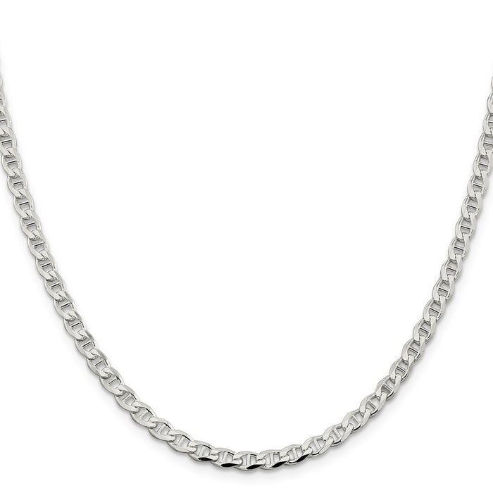 Exclusive 4.0mm Sterling Silver Double Cut Anchor Curb Chain - Stylish Value!-2