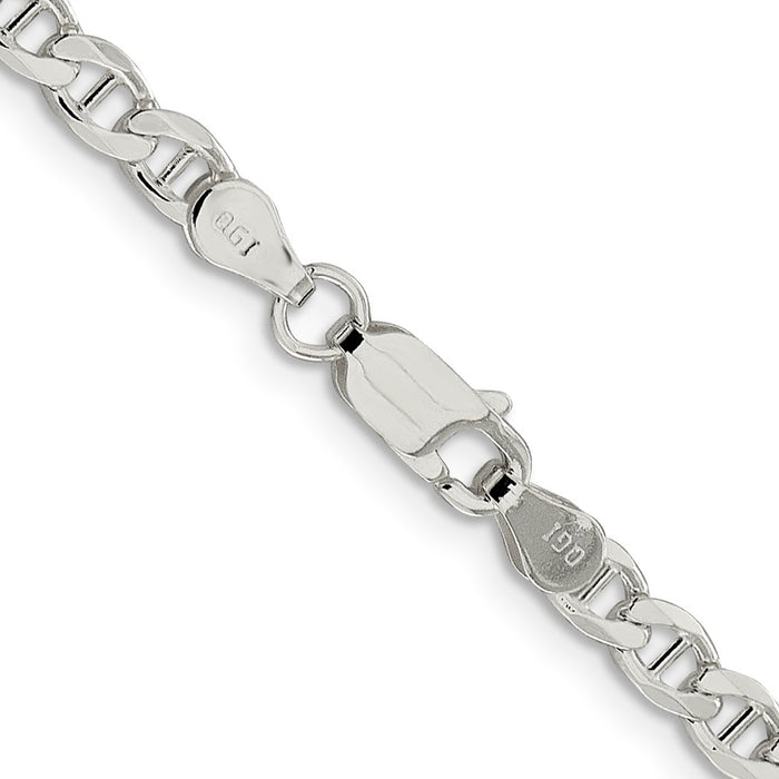 Buy Stylish Sterling Silver 4.0mm Double Cut Flat Anchor Curb Chain-3
