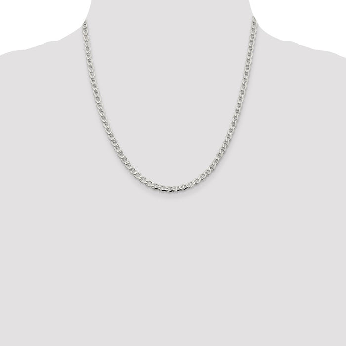 Buy Stylish 4.0mm Sterling Silver Diamond-Cut Anchor Curb Chain - Luxury Value!-4