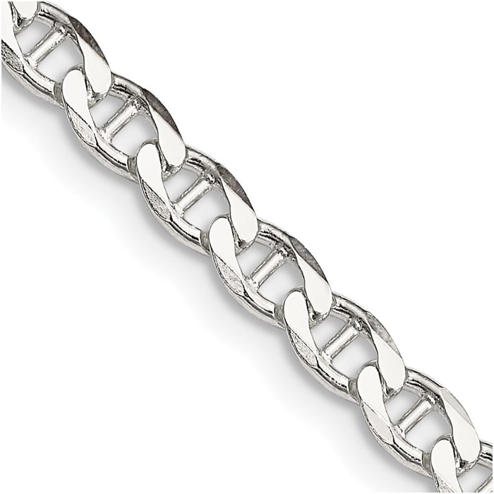 Exclusive 4.0mm Sterling Silver Double Cut Anchor Curb Chain - Stylish Value!-1