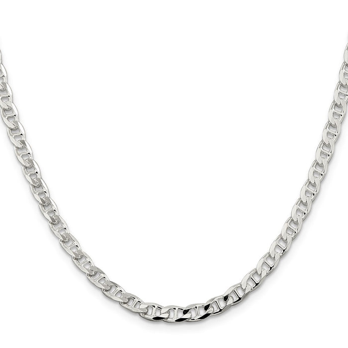 Exclusive Sterling Silver 4.65mm Diamond-Cut Flat Anchor Curb Chain - Stylish Value-2