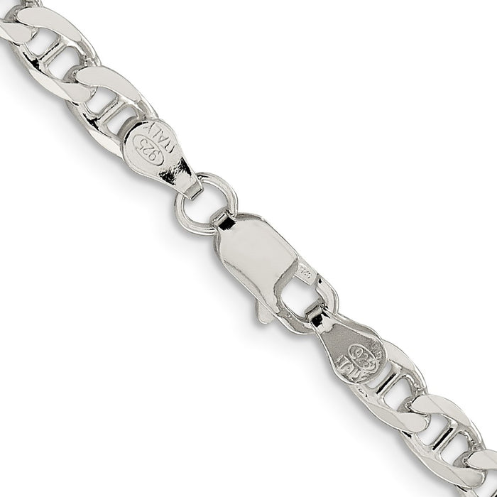 Exclusive Sterling Silver 4.65mm Diamond-Cut Flat Anchor Curb Chain - Stylish Value-3