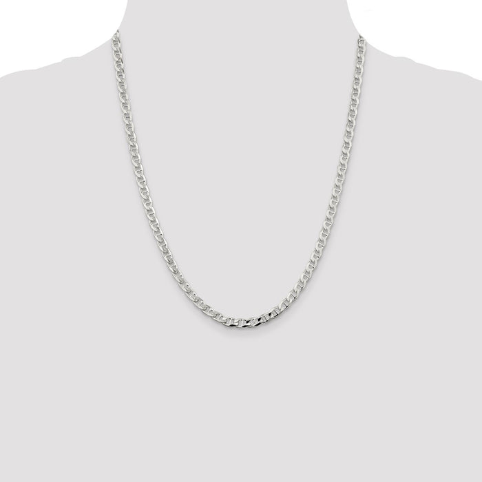 Buy Stylish 4.65mm Sterling Silver Double Cut Flat Anchor Curb Chain - Value!-4