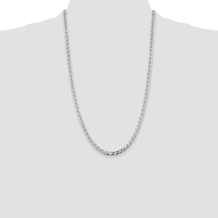 Buy Exclusive 4.65mm Diamond-Cut Flat Anchor Curb Chain in Sterling Silver-4