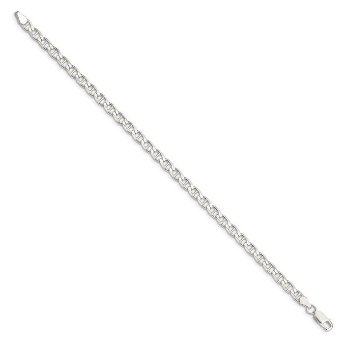 Buy Stylish Sterling Silver 4.65mm Double Cut Flat Anchor Curb Chain-2