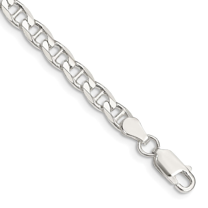 Buy Exclusive 4.65mm Diamond-Cut Flat Anchor Curb Chain in Sterling Silver-1