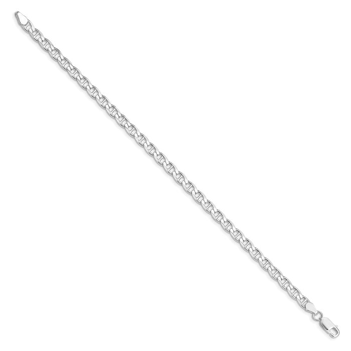 Buy Stylish Rhodium-Plated Sterling Silver 4.65mm Double Curb Chain-2