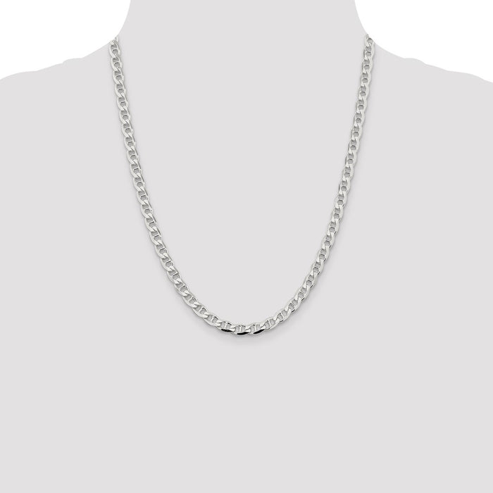 Buy Stylish 5.7mm Sterling Silver Double Curb Anchor Chain - Luxury Value!-4