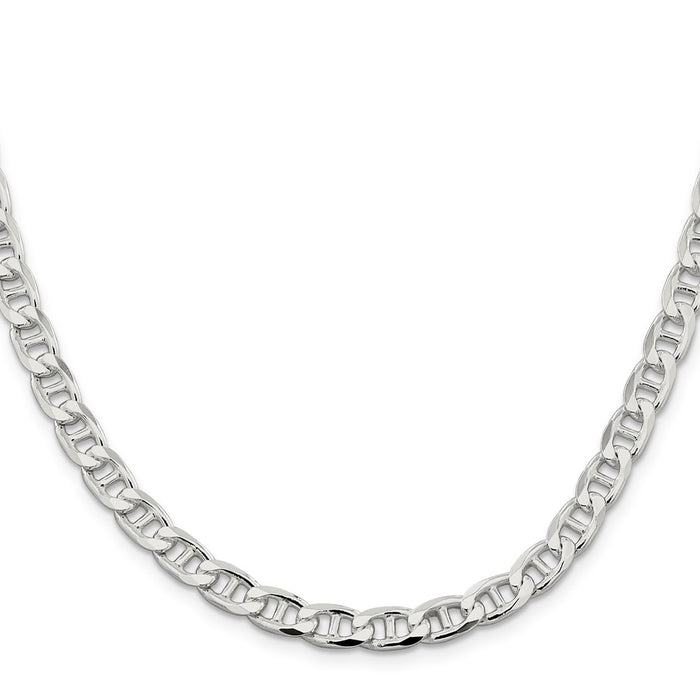 Buy Stylish 6.5mm Double Curb Flat Anchor Chain in High-Quality Sterling Silver-2