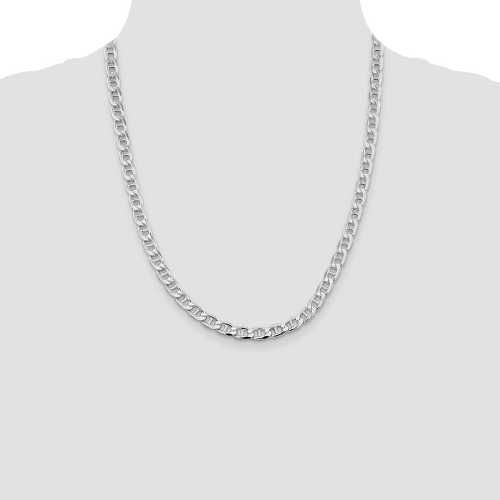 Buy Stylish Rhodium-Plated Sterling Silver 6.5mm Anchor Chain - Affordable Luxury!-4
