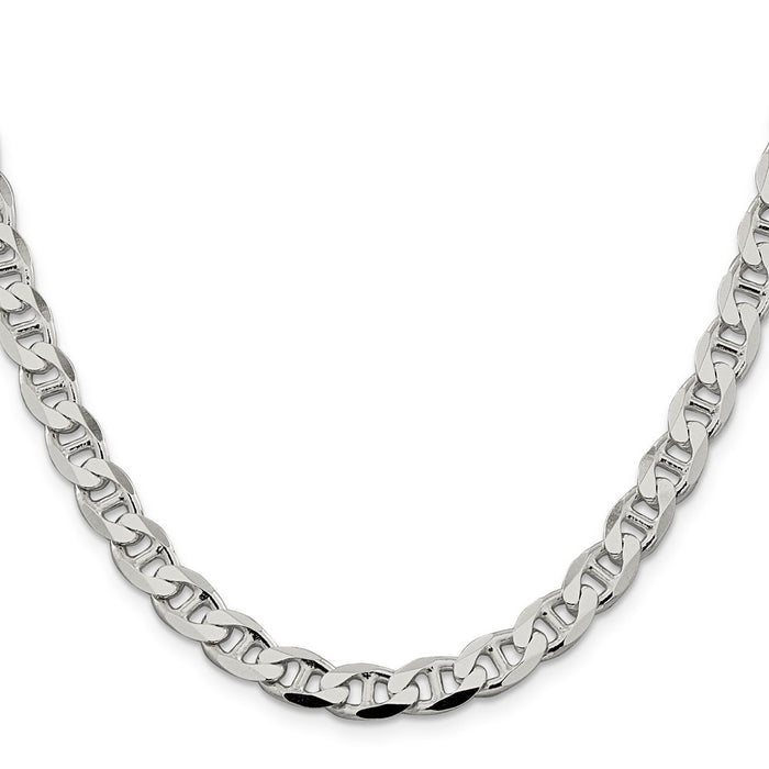 Buy Stylish 7.4mm Sterling Silver Double Curb Flat Anchor Chain at Value Price-2