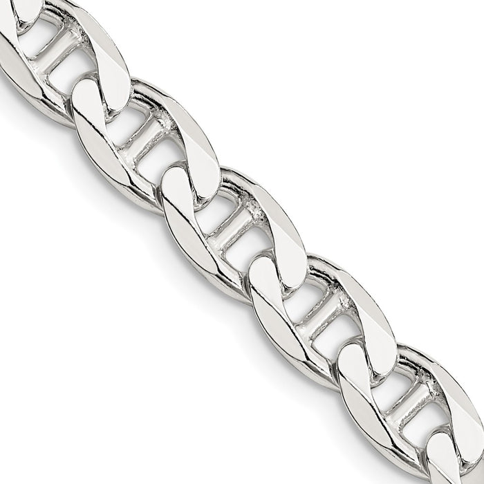 High-Quality 7.4mm Sterling Silver Double Curb Anchor Chain - Affordable Style-1