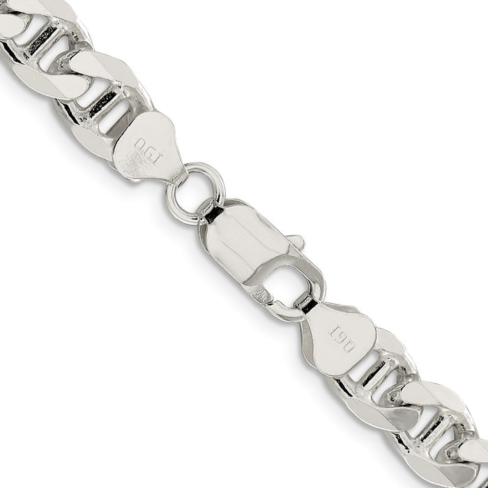 Order Stylish 8.25mm Double Curb Flat Anchor Chain in High-Quality Sterling Silver-3