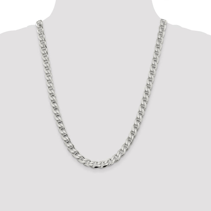Buy Exclusive 8.25mm Sterling Silver Double Curb Anchor Chain - Stylish Value!-4