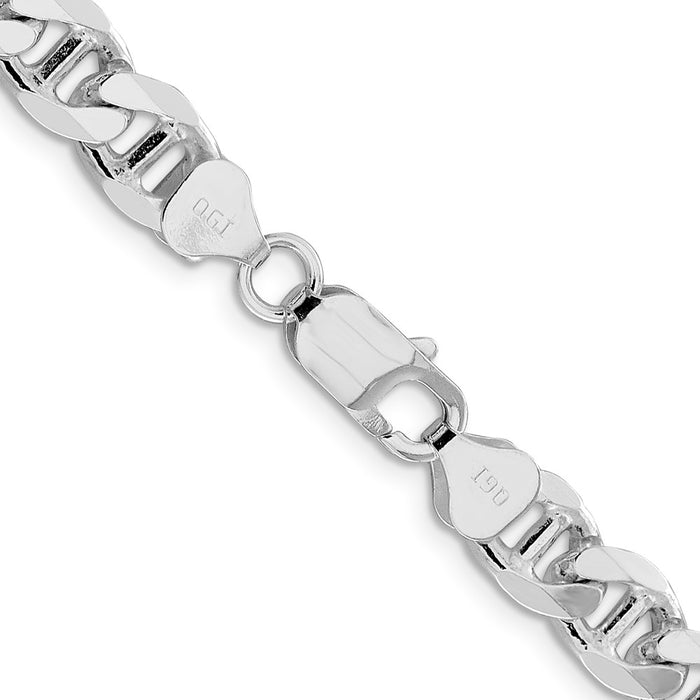 Designer Rhodium-Plated Sterling Silver 8.25mm Double Curb Chain - Stylish Value!-3