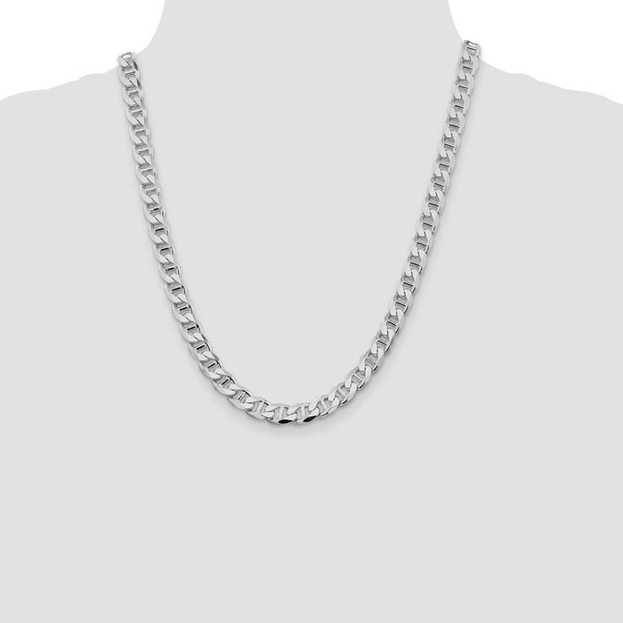High-Quality Rhodium-Plated Sterling Silver 8.25mm Chain - Stylish Value!-4