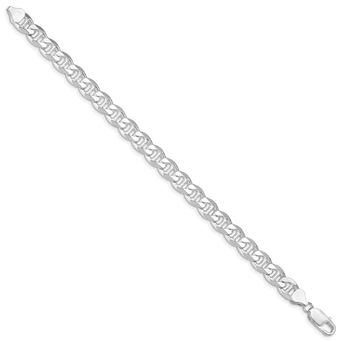Buy Stylish Rhodium-Plated Sterling Silver 8.25mm Double Curb Anchor Chain-2