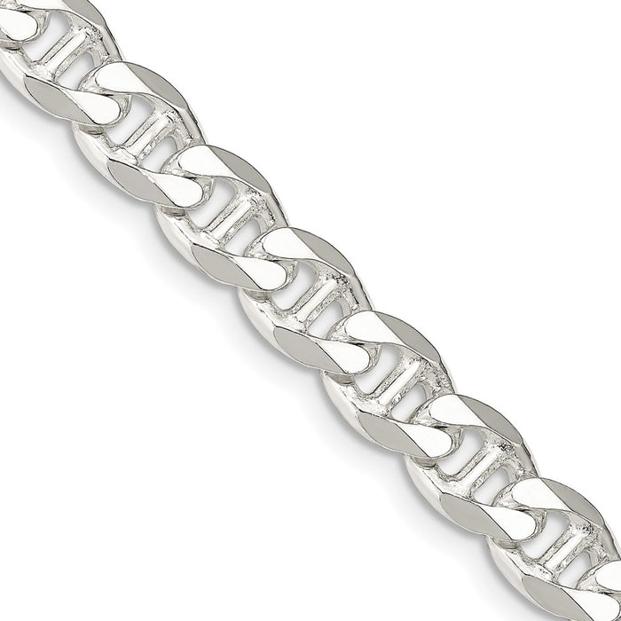Exclusive 8.25mm Sterling Silver Double-Curb Flat Anchor Chain - Stylish Value!-1