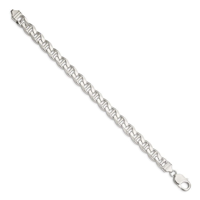 High-Quality 9mm Double Curb Flat Anchor Chain | Stylish Sterling Silver Value-2