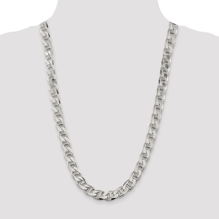 Buy Stylish 10.8mm Sterling Silver Double Curb Flat Anchor Chain - Luxury Value!-4