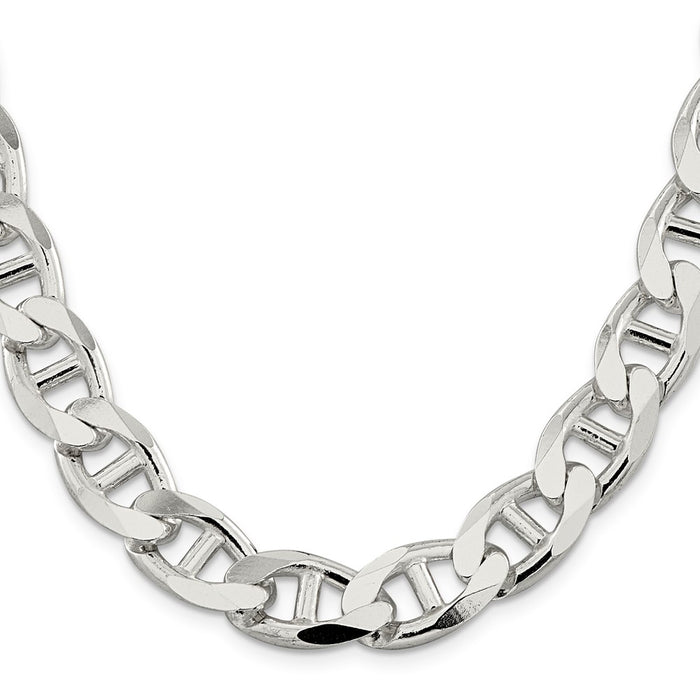 Buy Stylish 13.5mm Sterling Silver Double Curved Flat Anchor Chain-2