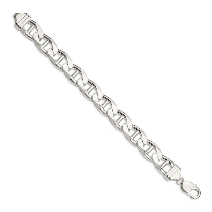 Buy Stylish 13.5mm Sterling Silver Double Curb Flat Anchor Chain - Luxury Value!-2