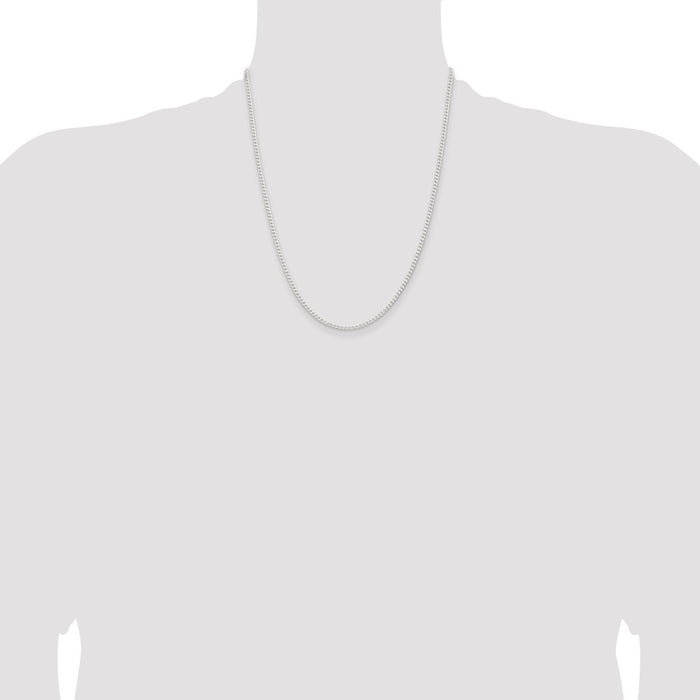 Exclusive 2.3mm Beveled Curb Chain in Sterling Silver - Affordable Luxury!-4