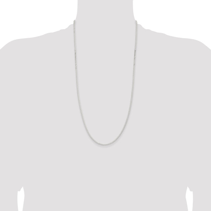 Buy Exclusive 2.3mm Beveled Curb Chain in Sterling Silver - Stylish Value!-4