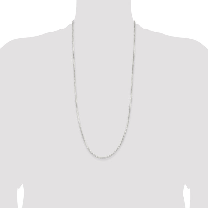 Buy Stylish 2.3mm Beveled Curb Chain in Sterling Silver - Affordable Luxury-4